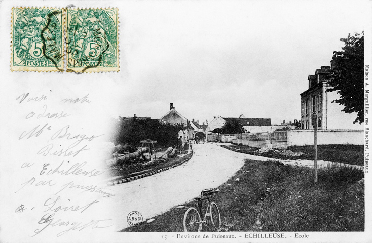 Entrée d'Echilleuses par la route de Boësses. Carte postée en 1903